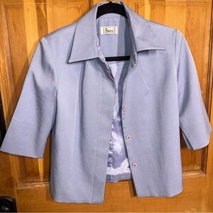Poleci Minimalist Short Sleeve Blazer Jacket Women’s Size 4 Light Blue